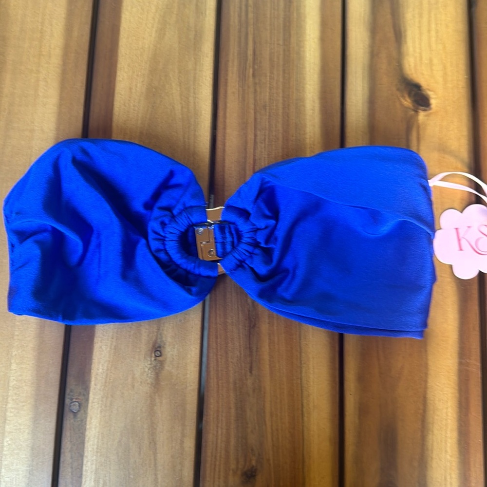 ROYAL BLUE BIKINI BANDEAU TOP